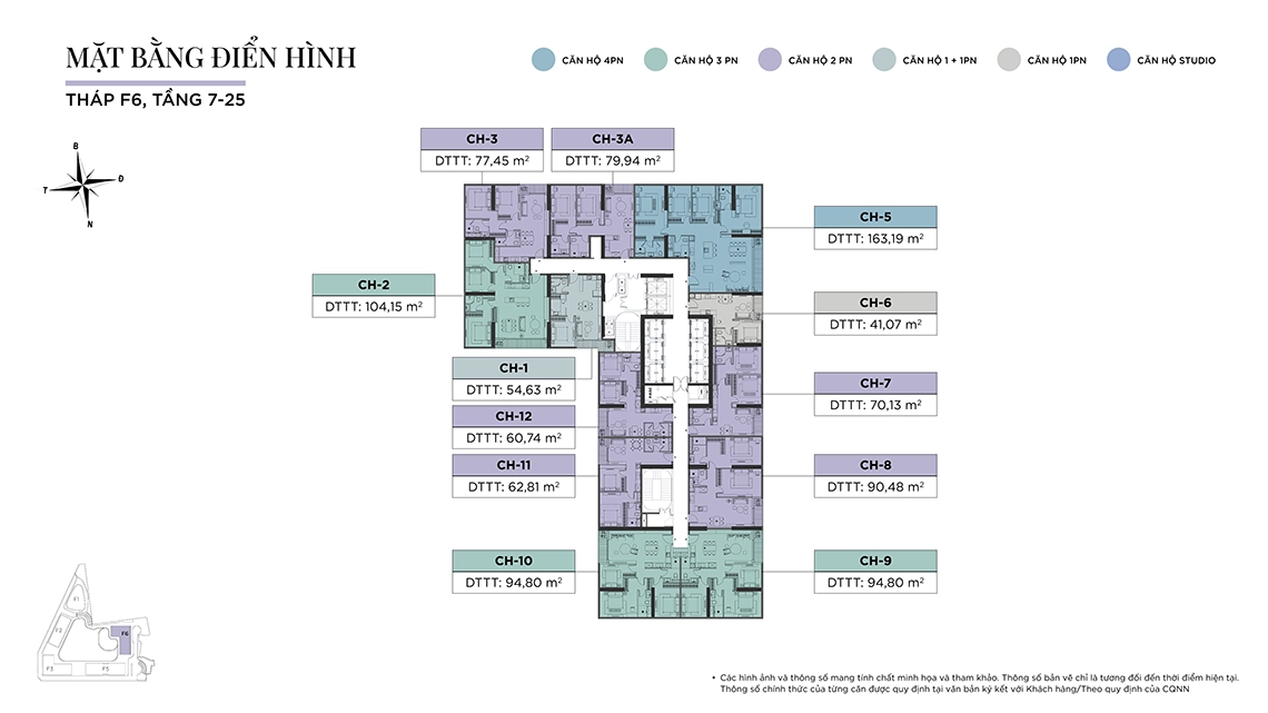 Mặt bằng tháp F6 T7-T25